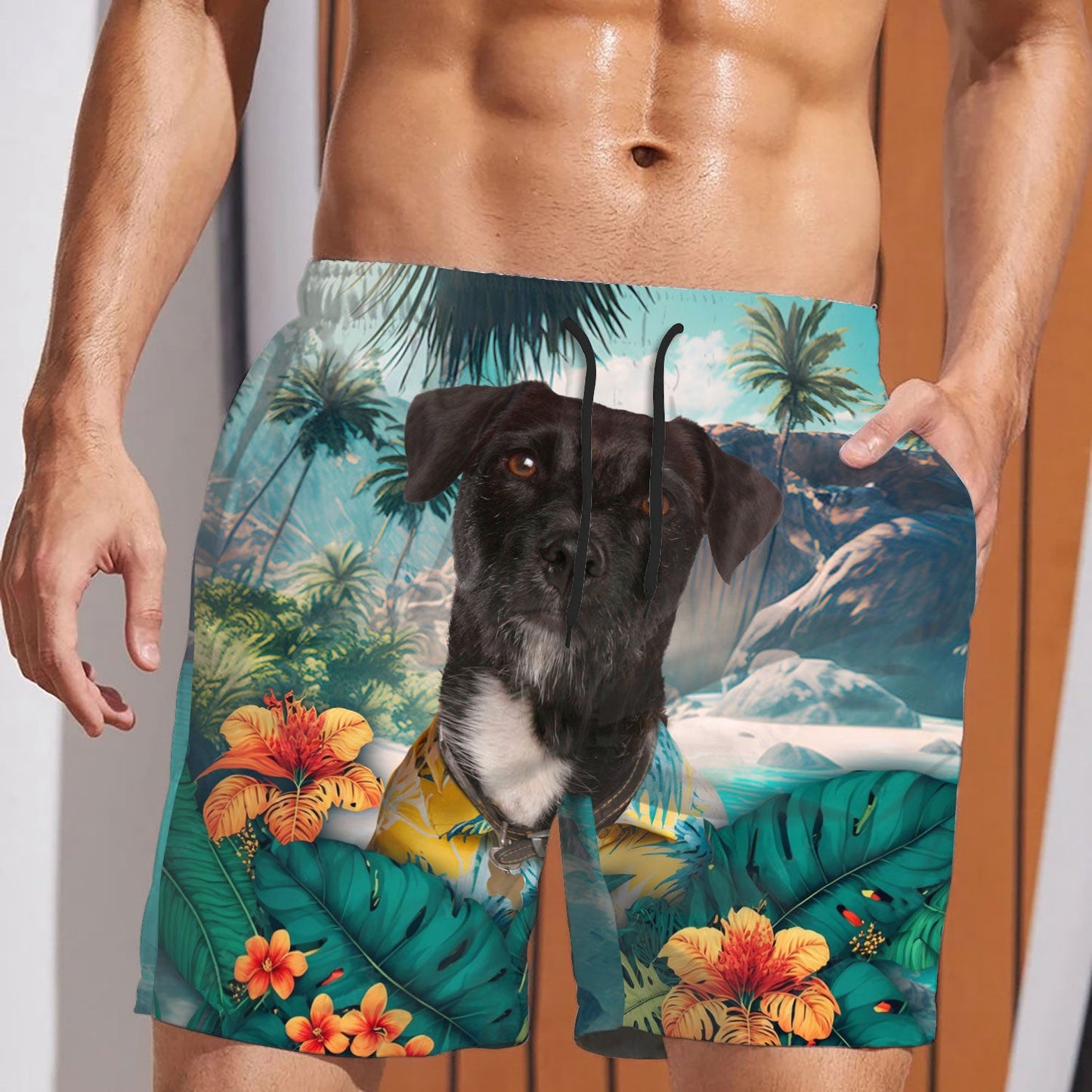 Patterdale Terrier - 3D Men's Beach Short