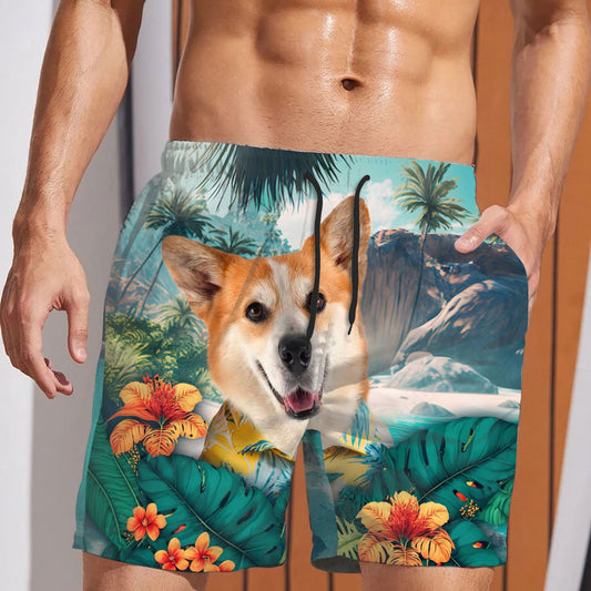 Pembroke Welsh Corgi - 3D Men's Beach Short