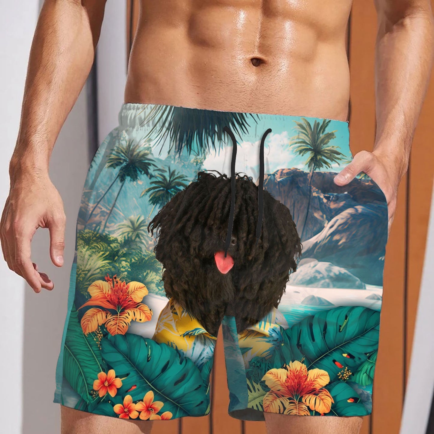 Puli dog - 3D Men's Beach Short