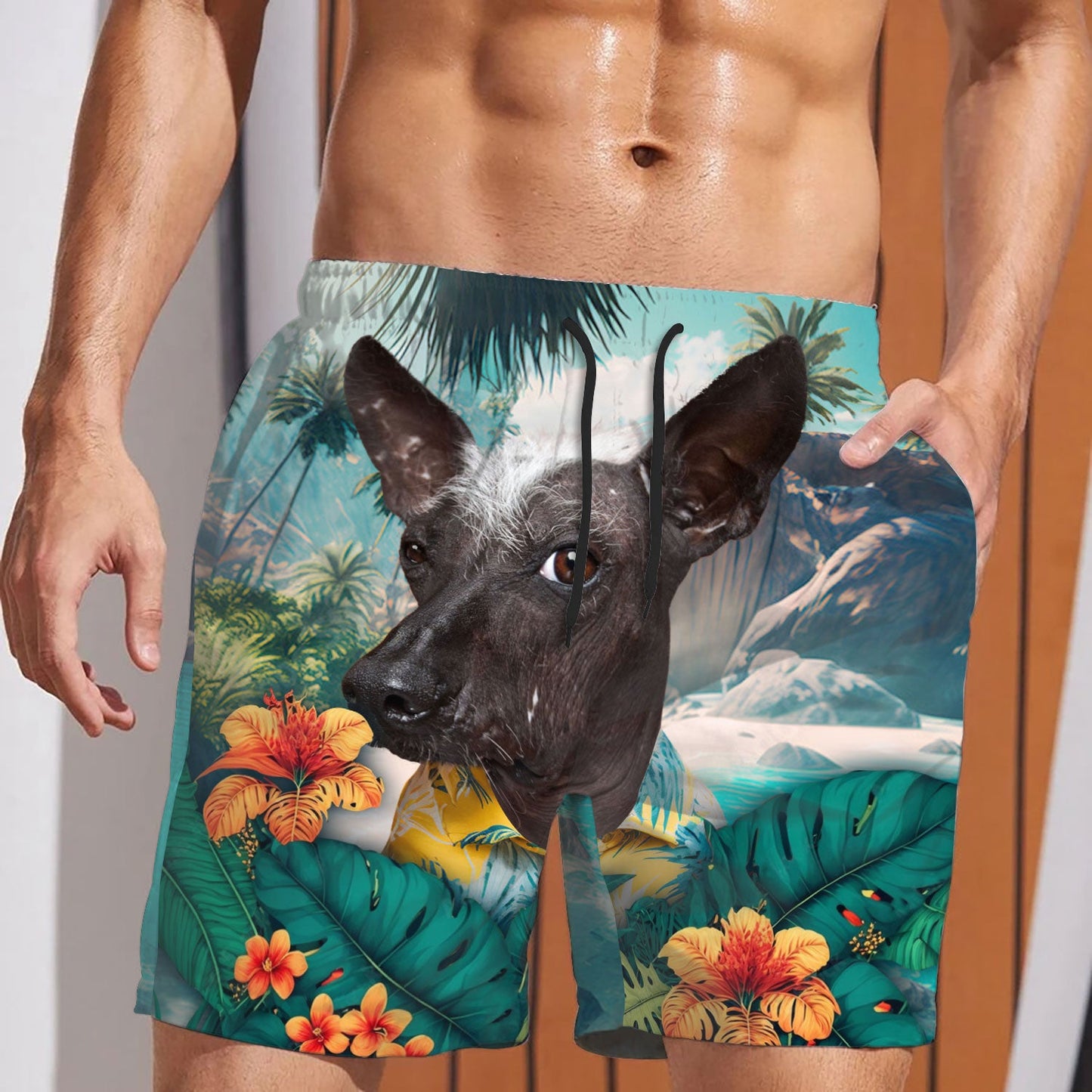 Xoloitzcuintle - 3D Men's Beach Short