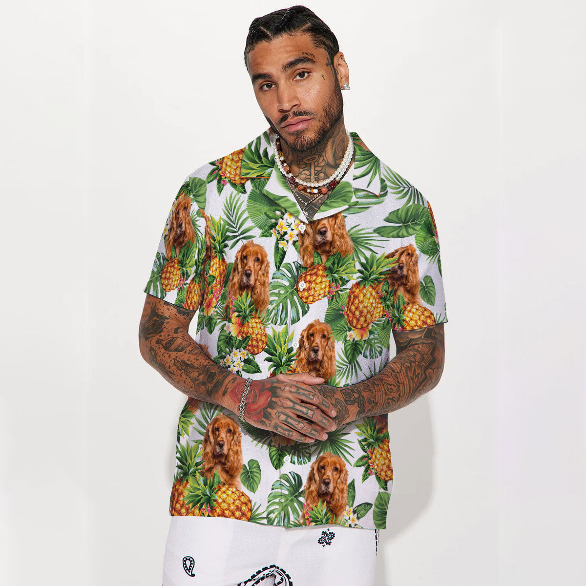 Cocker Spaniel - Tropical Pattern Hawaiian Shirt