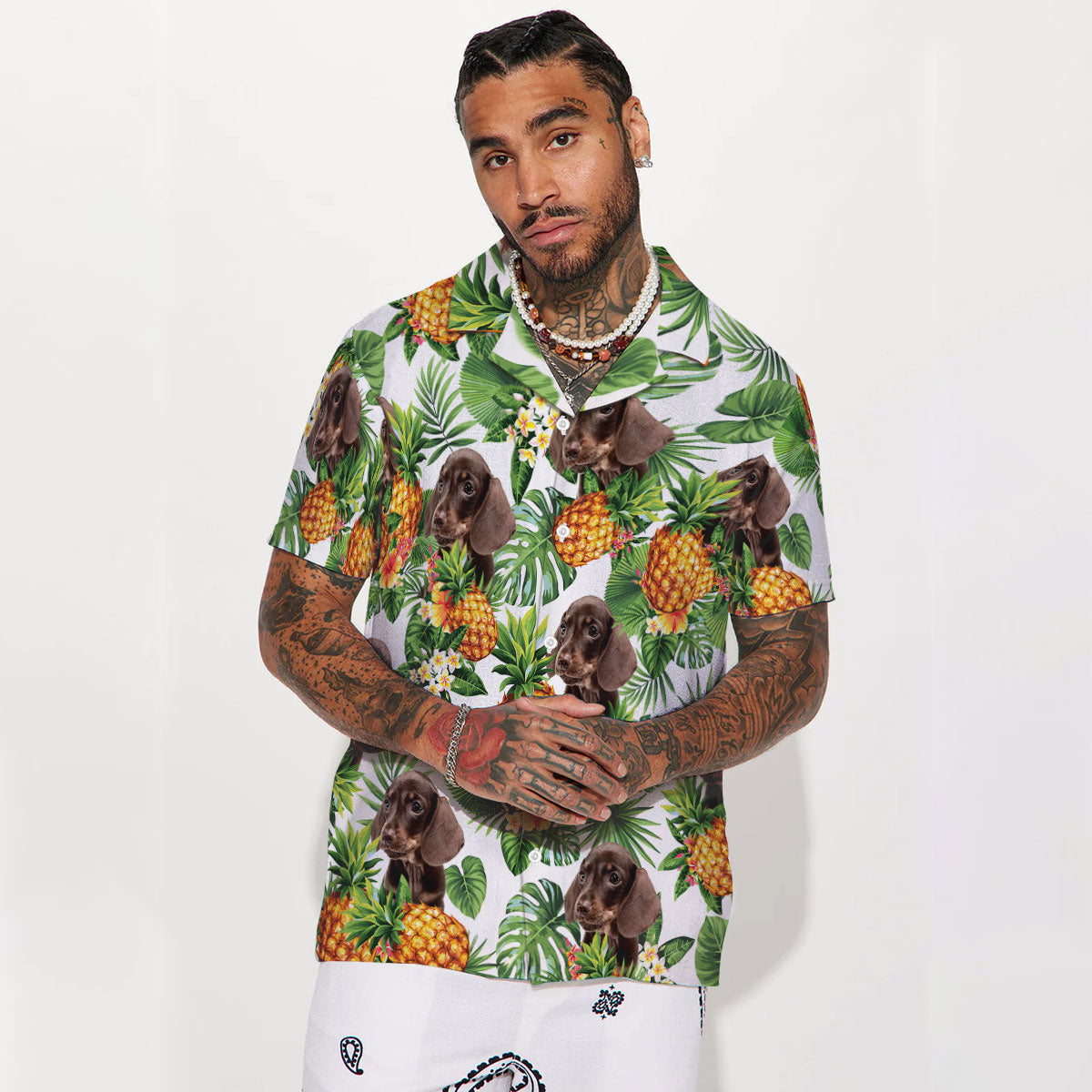 Dachshund - Tropical Pattern Hawaiian Shirt