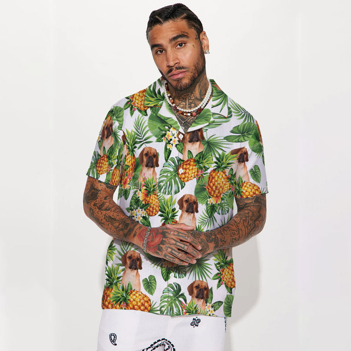 Puggle - Tropical Pattern Hawaiian Shirt