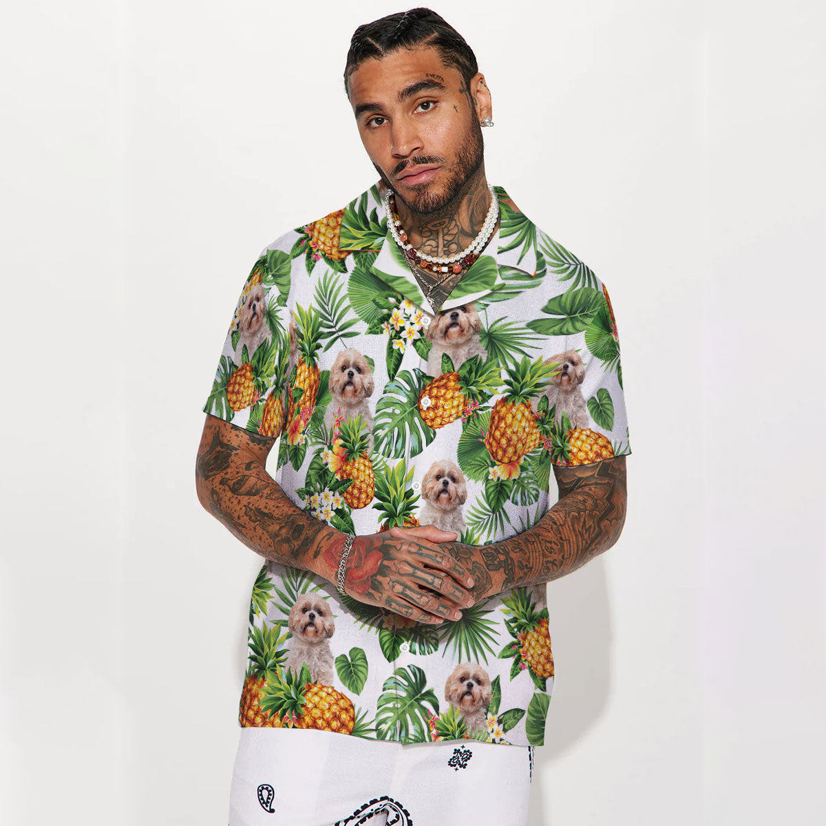 Shih Tzu - Tropical Pattern Hawaiian Shirt