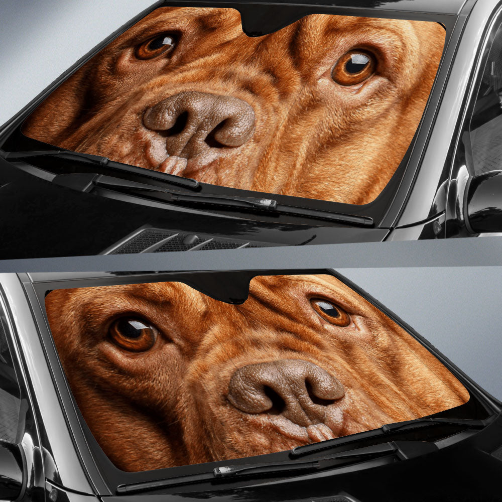 Dogue de Bordeaux Eyes Car Sun Shade 94