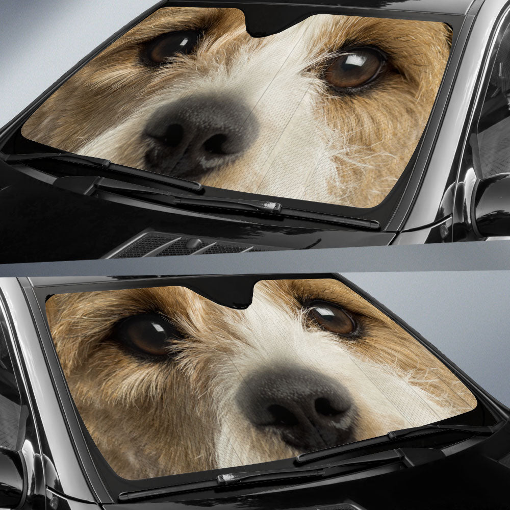 Fox Terrier Eyes Car Sun Shade 94