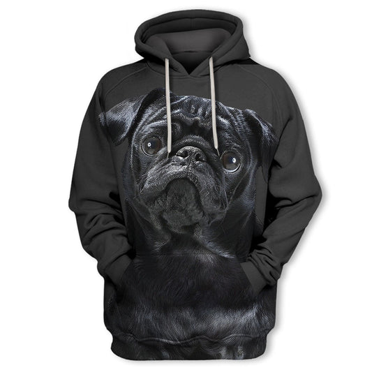 Pug Color Black- Unisex 3D Graphic Hoodie