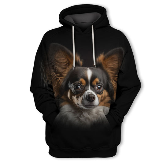 Papillon Dog - Unisex 3D Graphic Hoodie